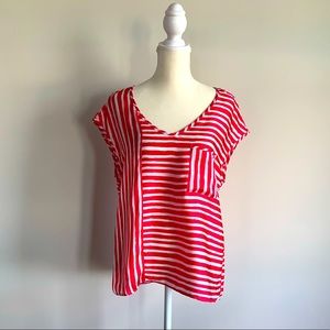 🌸 2/$15 Anne Klein Pink Stripes Blouse